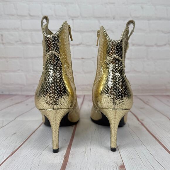 Guess Metallic Gold Ankle Boots Booties Women’s Size 5 1/2 M - Picture 8 of 10